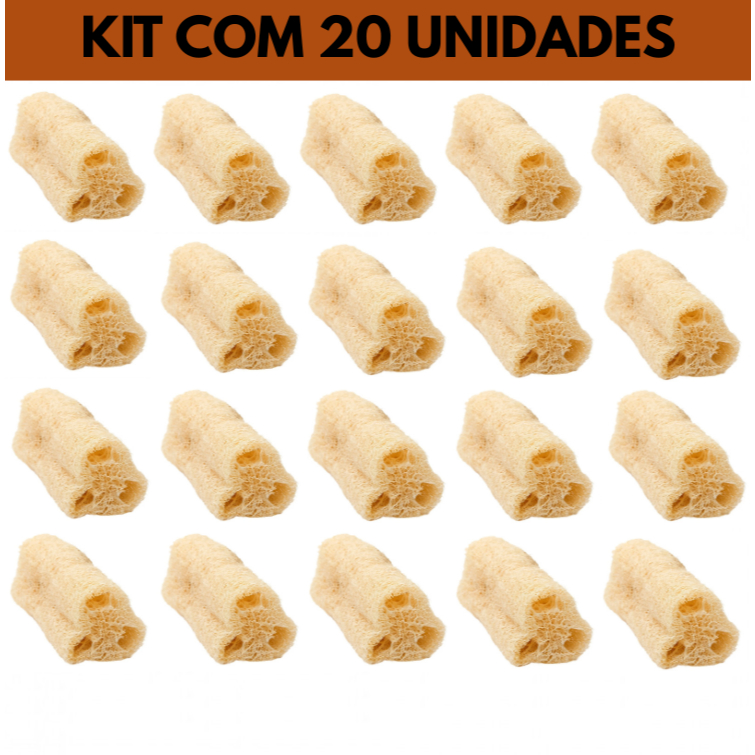 Kit Com 20 Bucha Esponja Vegetal Natural Ecológica Para Banho Esfoliação