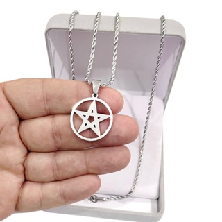 Pingente Estrela 5 Pontos Pentagrama + Cordão Baiano Prateado em Oferta na Shopee