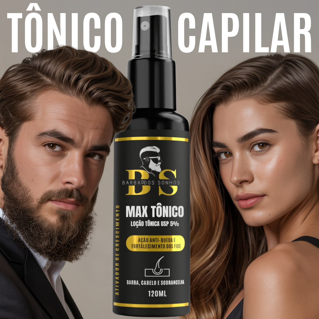 Tônico Capilar Acelerador Crescimento e Antiqueda Cabelo, Barba, Sobrancelha em Oferta na Shopee