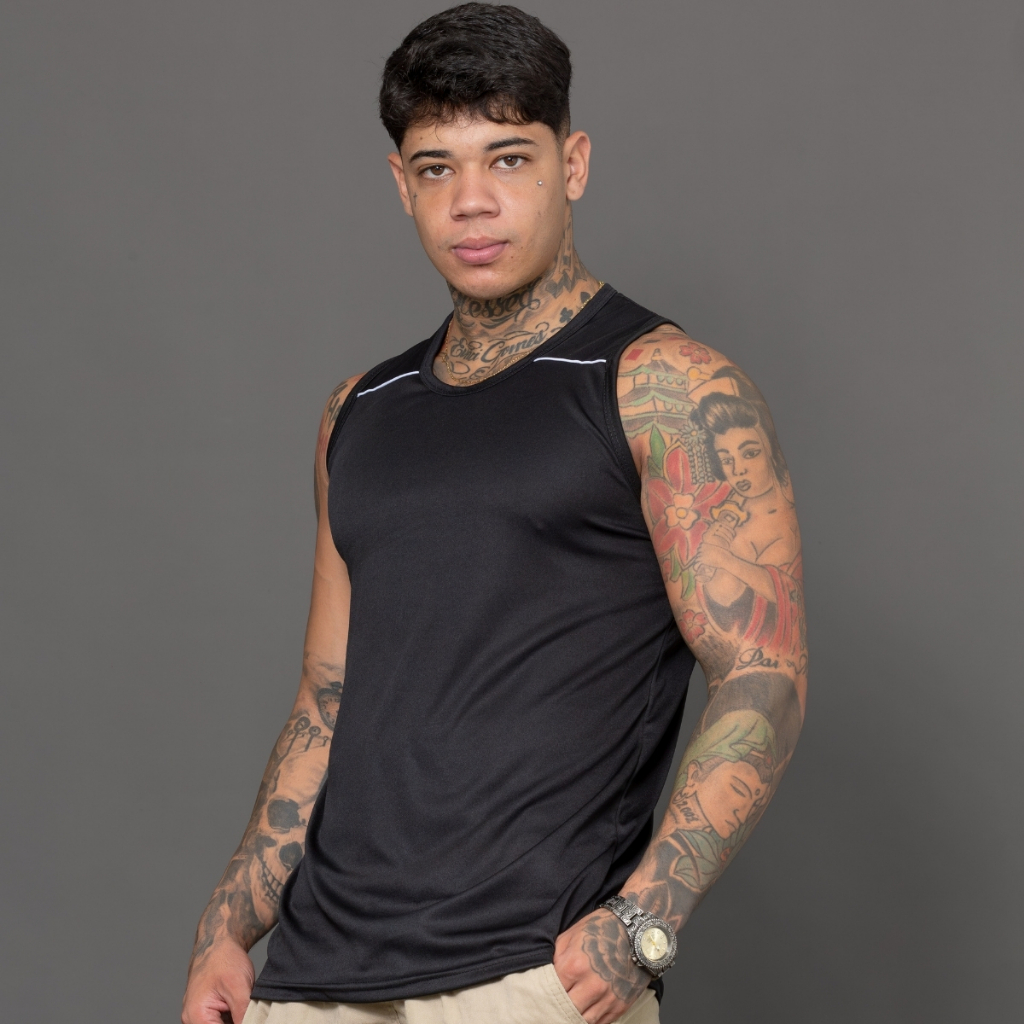 Camiseta masculina Regata dryfit para atividades fisicas academia musculação corrida treino Esporte