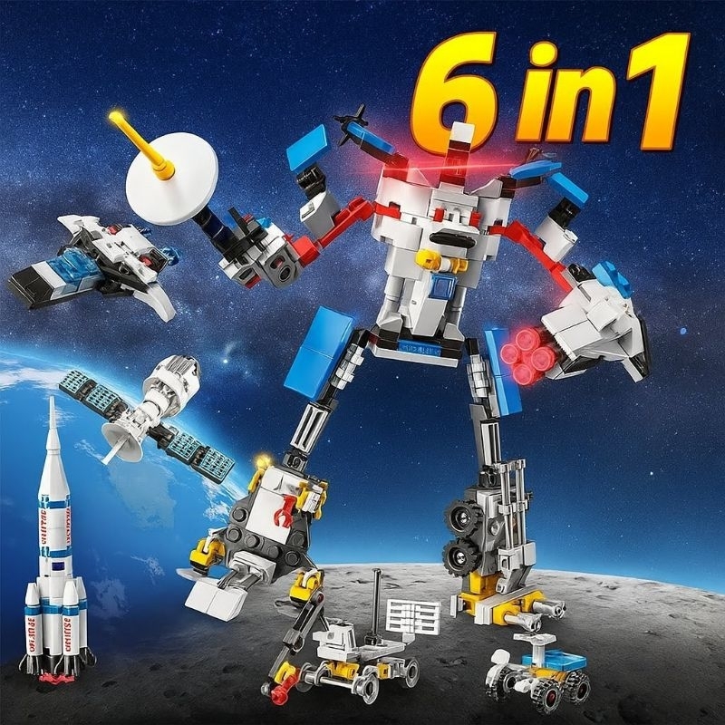 Blocos de Montar ''Lego'' Robô Espacial 6 em 1 – Brinquedo Educativo Criativo