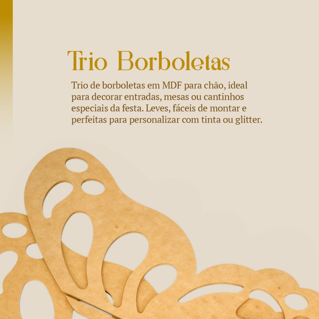 Kit 3 Painel Borboleta Dobrável 70+55+30cm Mdf Decoração Festa Infantil Pronta Entrega