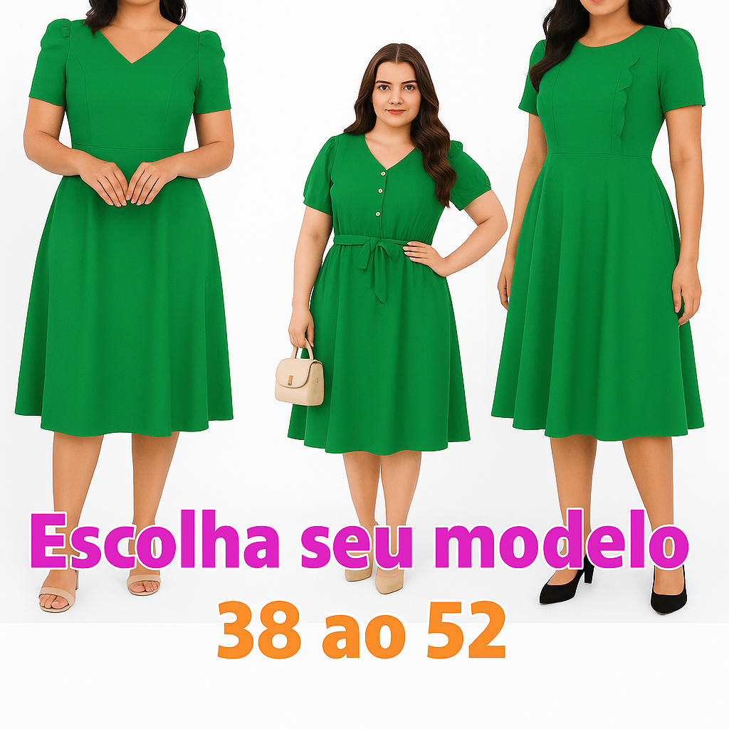 Vestido Feminino Moda Evangélica  Social plus Size Midi Gospel Rodado Manga Longa estilo Sobre Tudo (mariah, pregas)