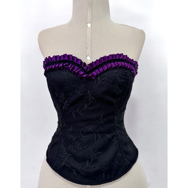Corselet Pombagira Preto E Roxo Umbanda Candomblé