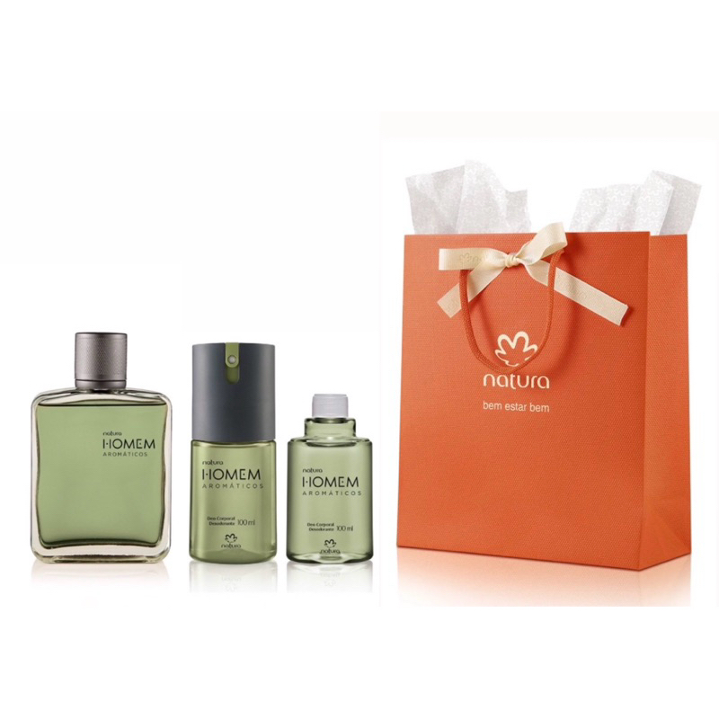 Kit Natura Homem Aromáticos Colônia 100ml + Deo Corporal Desodorante Spray + Refil Original