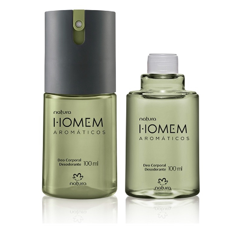Kit Natura Homem Aromáticos Deo Corporal Desodorante Spray + Refil Original