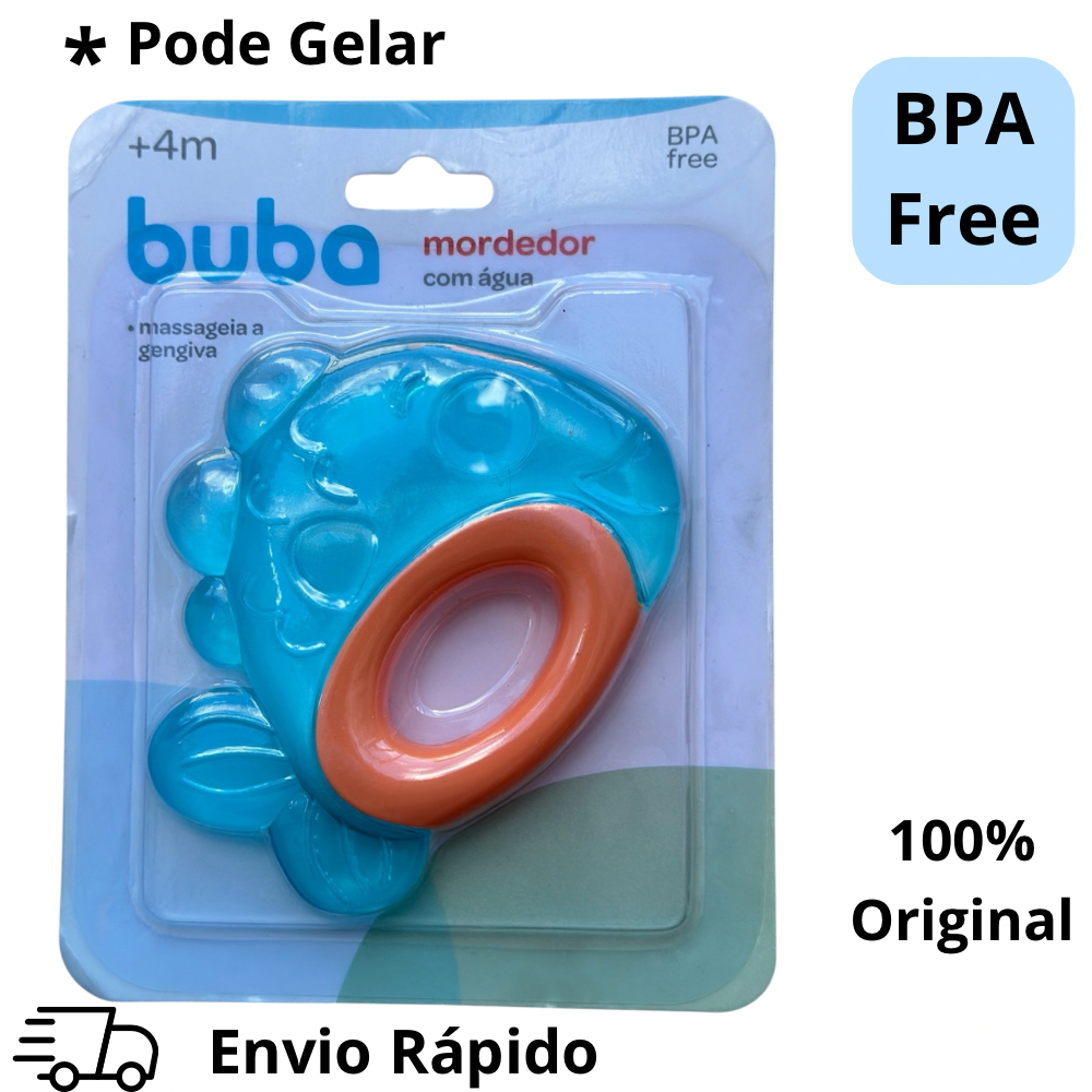 MORDEDOR BUBA COM ÁGUA PEIXINHO BEBÊ 4m+ ALÍVIO DENTIÇÃO PODE SER GELADO BPA FREE ORIGINAL