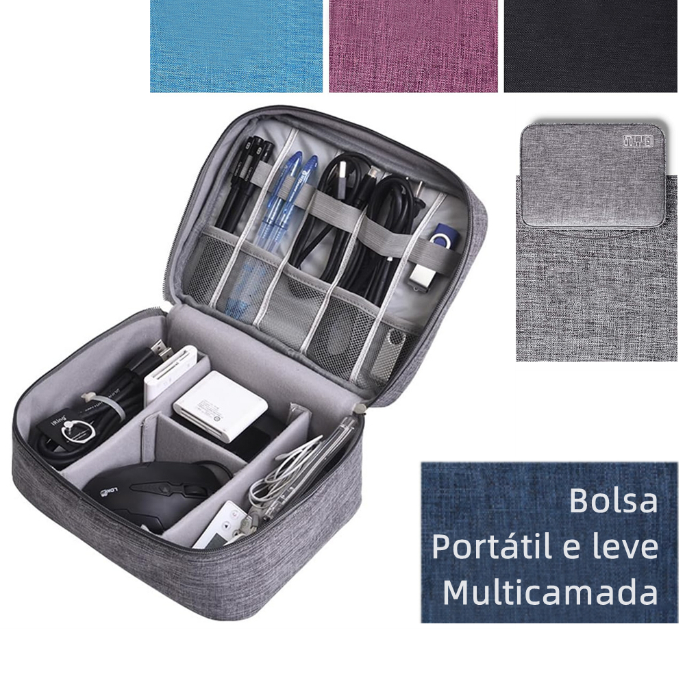 Bolsa De Armazenamento Bolsa Organizadora De Cabo De Dados Digital Portátil Eletrônica Viagem Necessário Camada Zíper em Oferta na Shopee