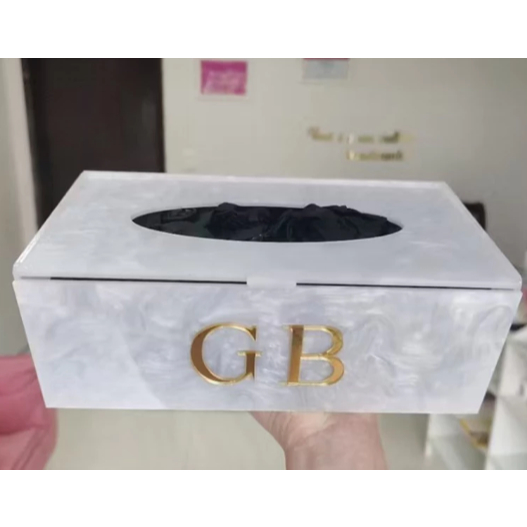 Caixa Porta-Luvas em Acrílico Madrepérola Premium – Design Sofisticado