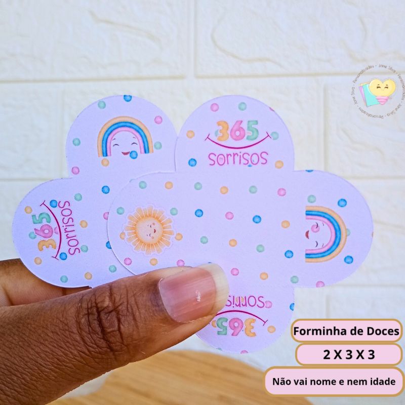 Forminhas Para Doces 365 Sorrisos Rosa - Brigadeiro - Personalizados - Lembrancinha - Festa infantil - Aniversário