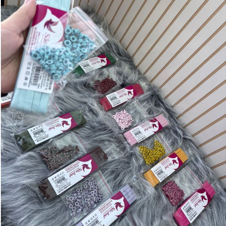 KIT Elástico Chato 7mm São José + 100 Ilhós Nº54 Baxmann • Cores Variadas • Artesanato