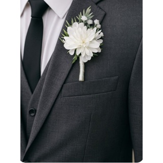 Lapela Flor  Branca  Elegância Para Noivos E Padrinhos em Oferta na Shopee