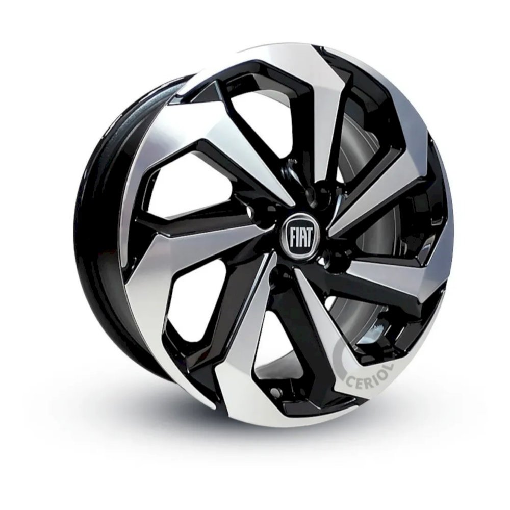 Kit 4 Rodas Aro 13 4x98 Emblema Preto Fiat Uno Fiorino Palio Bicos Brinde Preto Diamantado K71
