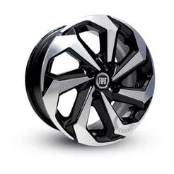 Kit 4 Rodas Aro 13 4x98 Emblema Preto Fiat Uno Fiorino Palio Bicos Brinde Preto Diamantado K71