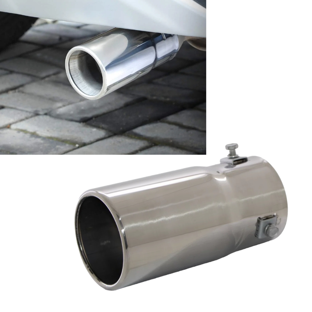 Ponteira de Escapamento Reta Cromada Redonda 2,7" Universal em Oferta na Shopee