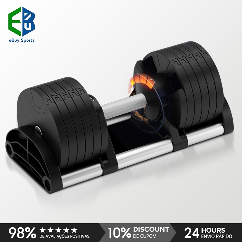 Ebuy Sports Dumbbell Halter Regulável Anilhas 20Kg Com Base Elite Pro em Oferta na Shopee