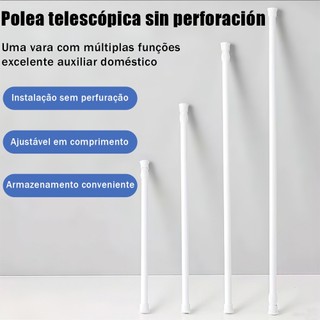 Suporte de Cortina Multiuso Ajustável： Varão de Cortina — Adequado para Banheiro, Cortinas e Armários