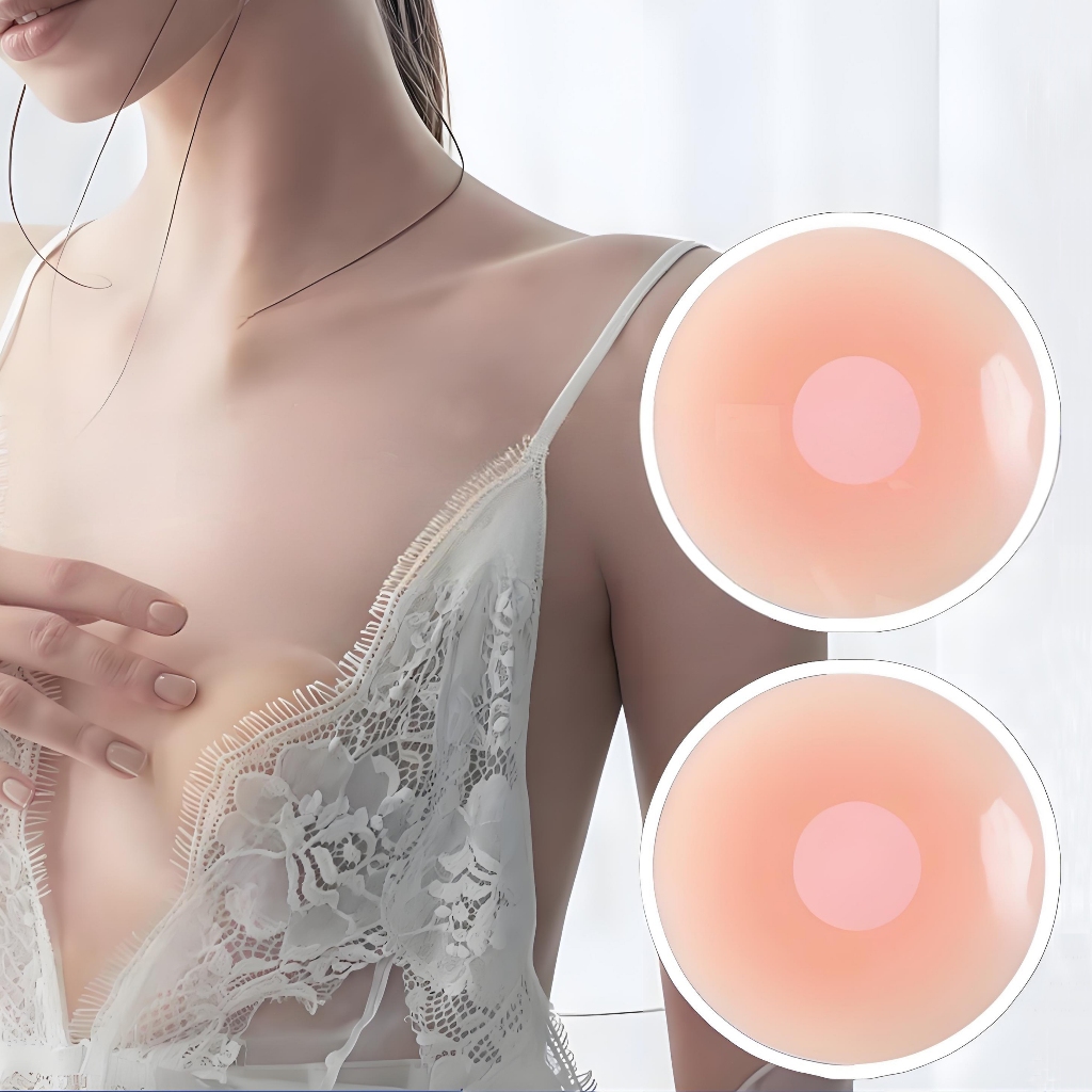 Protetor de Silicone para Mamilos Reutilizável Sutiã Adesivo Invisível Sem Alças para Uso Diário