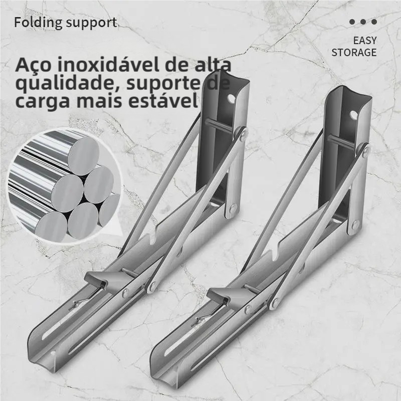 Kit 2 Suporte Dobravel Mao Francesa Retrátil Dobrável Reforçada Tampo para Mesa Varios tamanhos