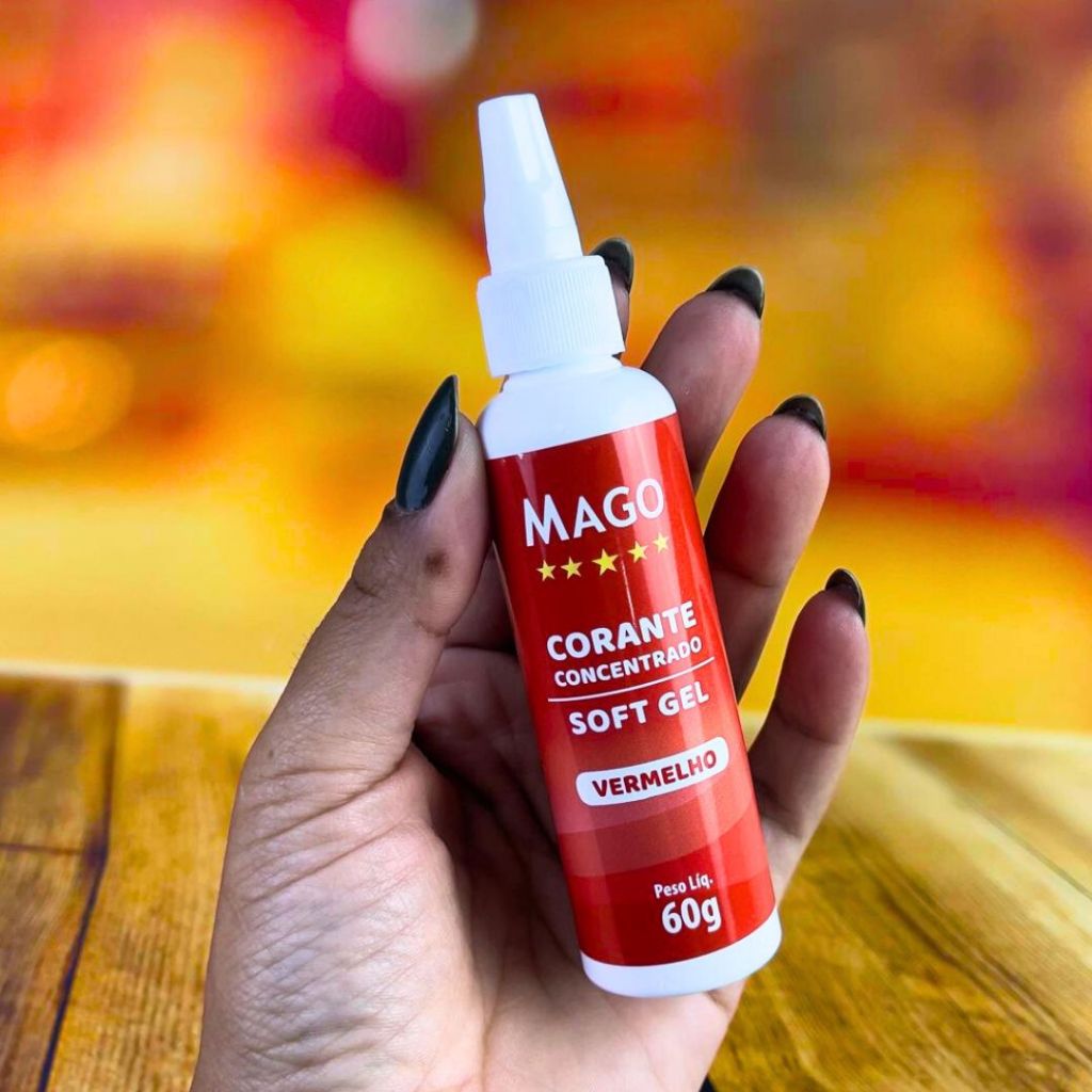 1~5 CORANTE VERMELHO SOFT GEL 60G,PARA MORANGO DO AMOR E CONFEITARIA GERAL (MAGO)