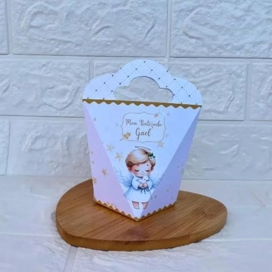 PEGUE E MONTE - Caixinha Coração Triangulove personalizada Batizado Menino -  Lembrancinhas -  Festa de Aniversário