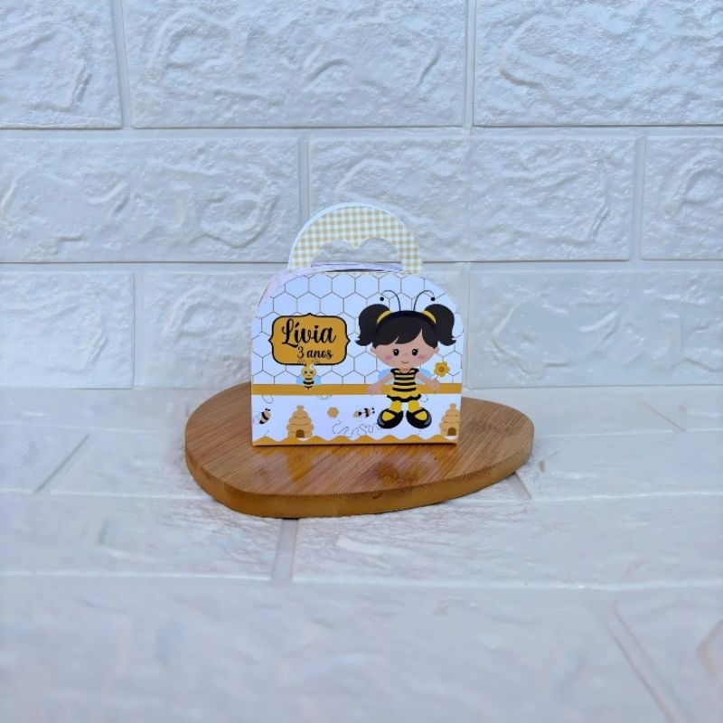 PEGUE E MONTE - Caixinha Maletinha personalizada Abelhinha -  Lembrancinhas - Caixinhas para festa - Aniversário