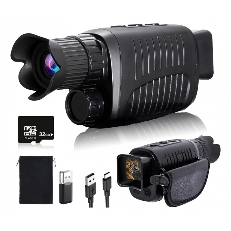 Imagem 10X MonóCulo Noturno Infravermelho Com 800 M CâMera De CaçA 1080p Wildlife VisãO Noturna Movimento Ativado Floresta HD
