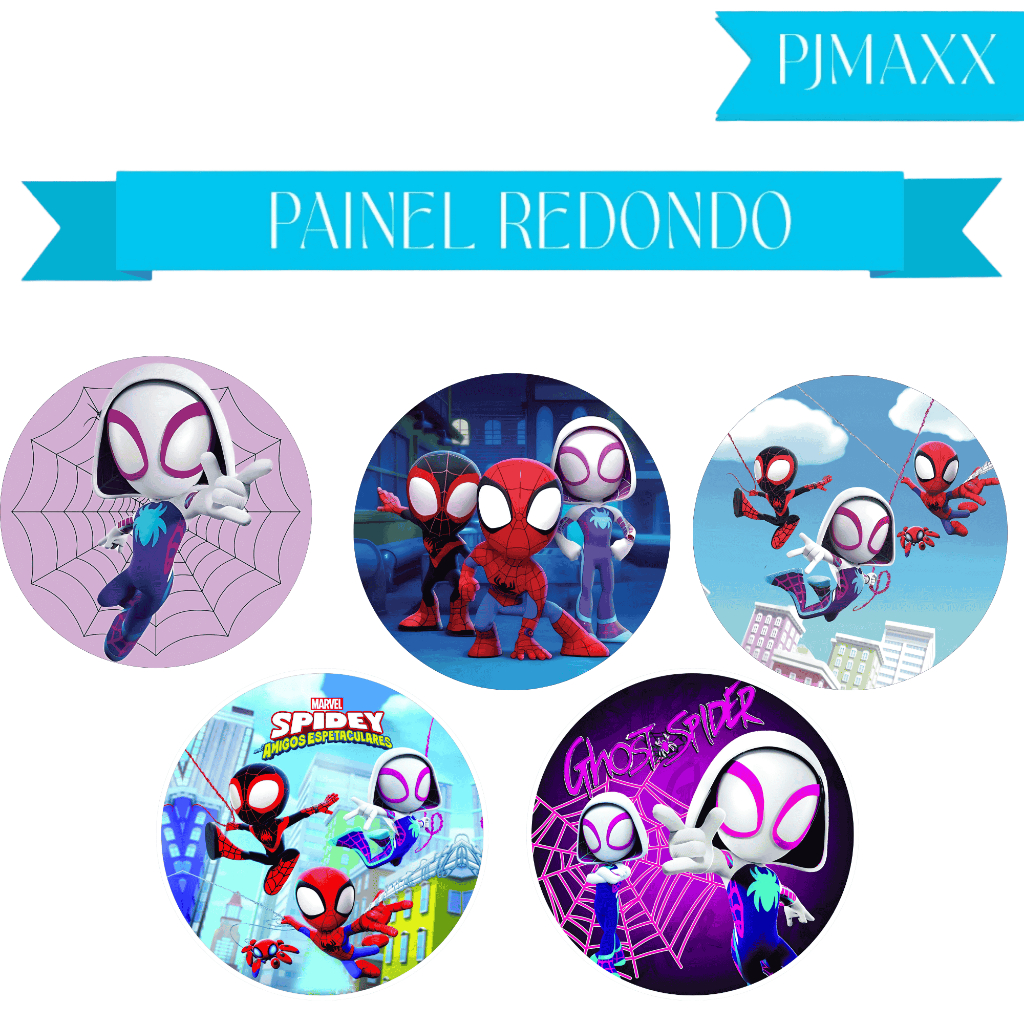 Capa Para Painel Redondo Tema Spidey e Seus Amigos Homem Aranha Desenho Decoração Malha Sublimada em Oferta na Shopee