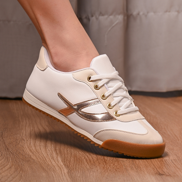 Tênis Feminino Casual Tênis Branco Feminino Casual Leve Perfeito para o Dia a Dia