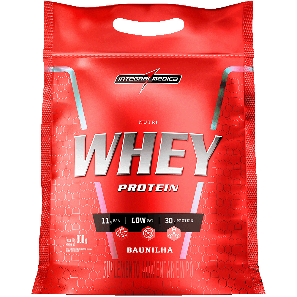 NUTRI WHEY PROTEIN POUCH BAUNILHA 900G INTEGRAL MEDICA