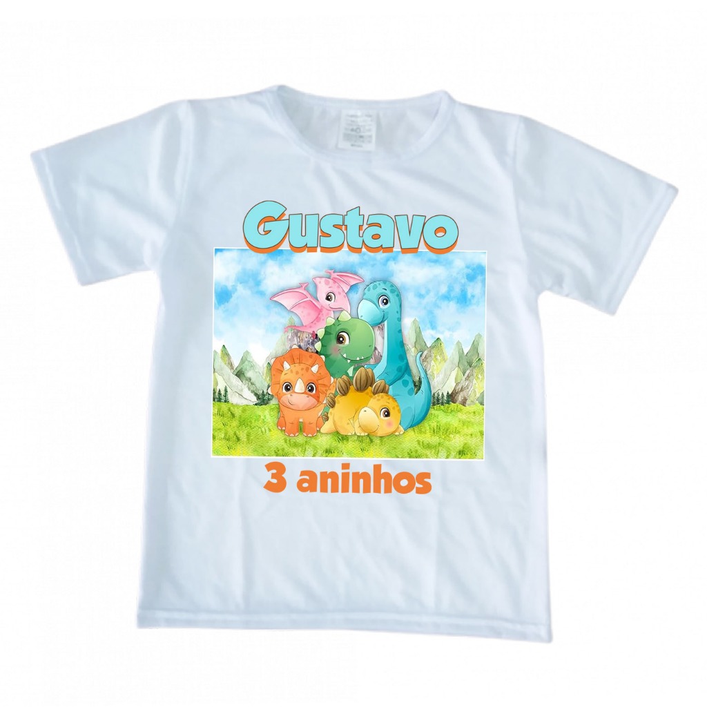 Camiseta Dino baby dinossauro personalizada ( leia descrição) em Oferta na Shopee