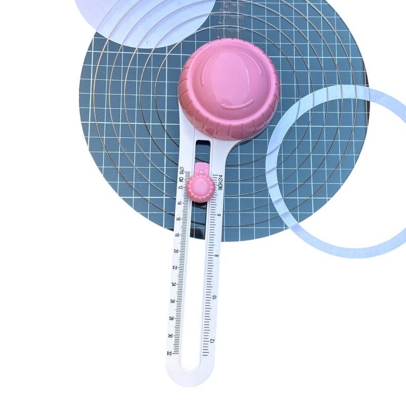 kit com 6 Gabaritos + Cortador Circular 360° (Cortes de 100mm a 320mm) – Acrílico Resistente scrapbook cartonagem botom