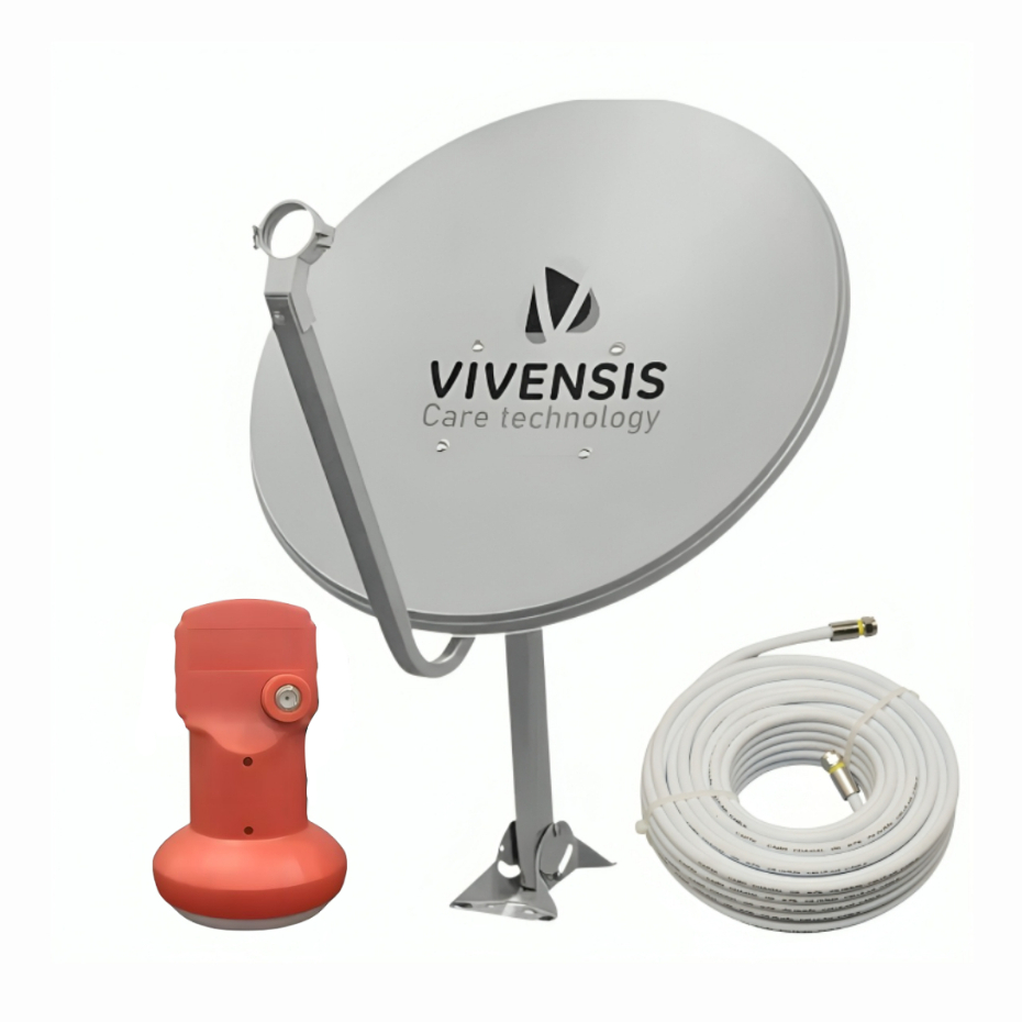 Kit Antena Digital Parabólica Vivensis 60cm Lnbf Ku Cabo em Oferta na Shopee