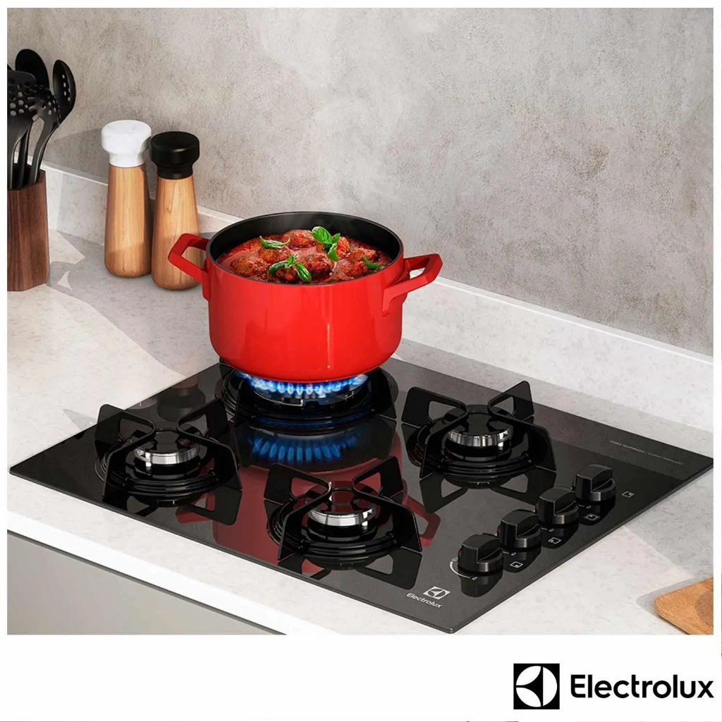 Cooktop Electrolux 4 bocas tripla chama KE4TP a gás Bivolt fogão