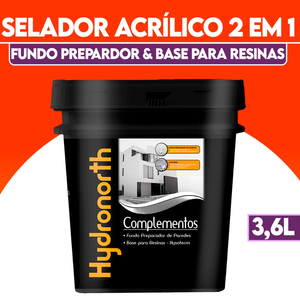 Fundo preparador Resina Seladora Acrilica Hysoterm Hydronorth 3,6L Pedras | 3 em