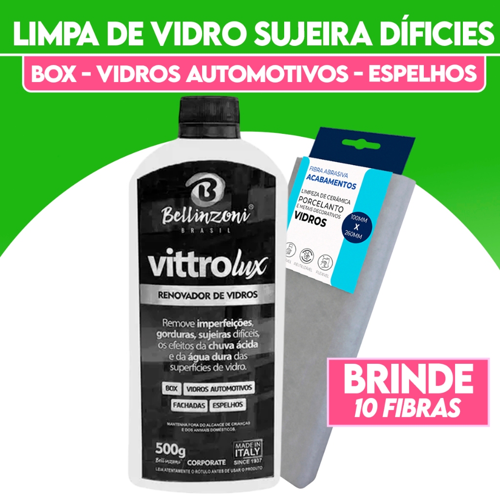 Limpador De Vidros Removedor Sujeiras Limpeza Intensiva 500ml + Super Fibra