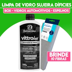 Limpador De Vidros Removedor Sujeiras Limpeza Intensiva 500ml + Super Fibra