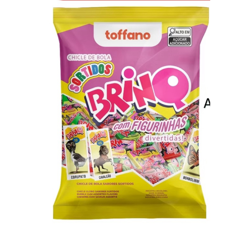 Chiclete de Bola Sortido com Figurinhas 350g -Toffano Aprox 100 und