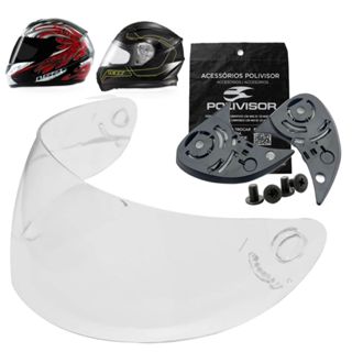 Viseira Cristal Polivisor P/ Capacete Ls2 FF 350 + Reparos Laterais em Oferta na Shopee