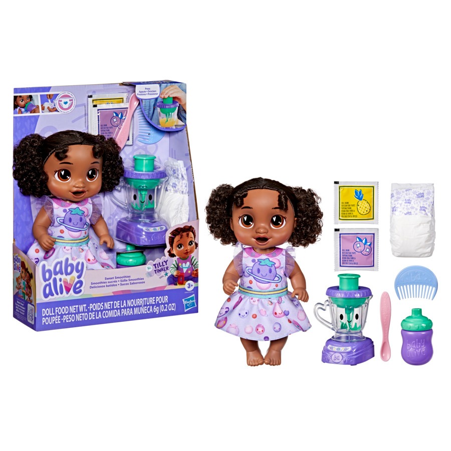Boneca Baby Alive Vitaminas Saborosas Negra Tilly Tinker - Hasbro G1454 em Oferta na Shopee