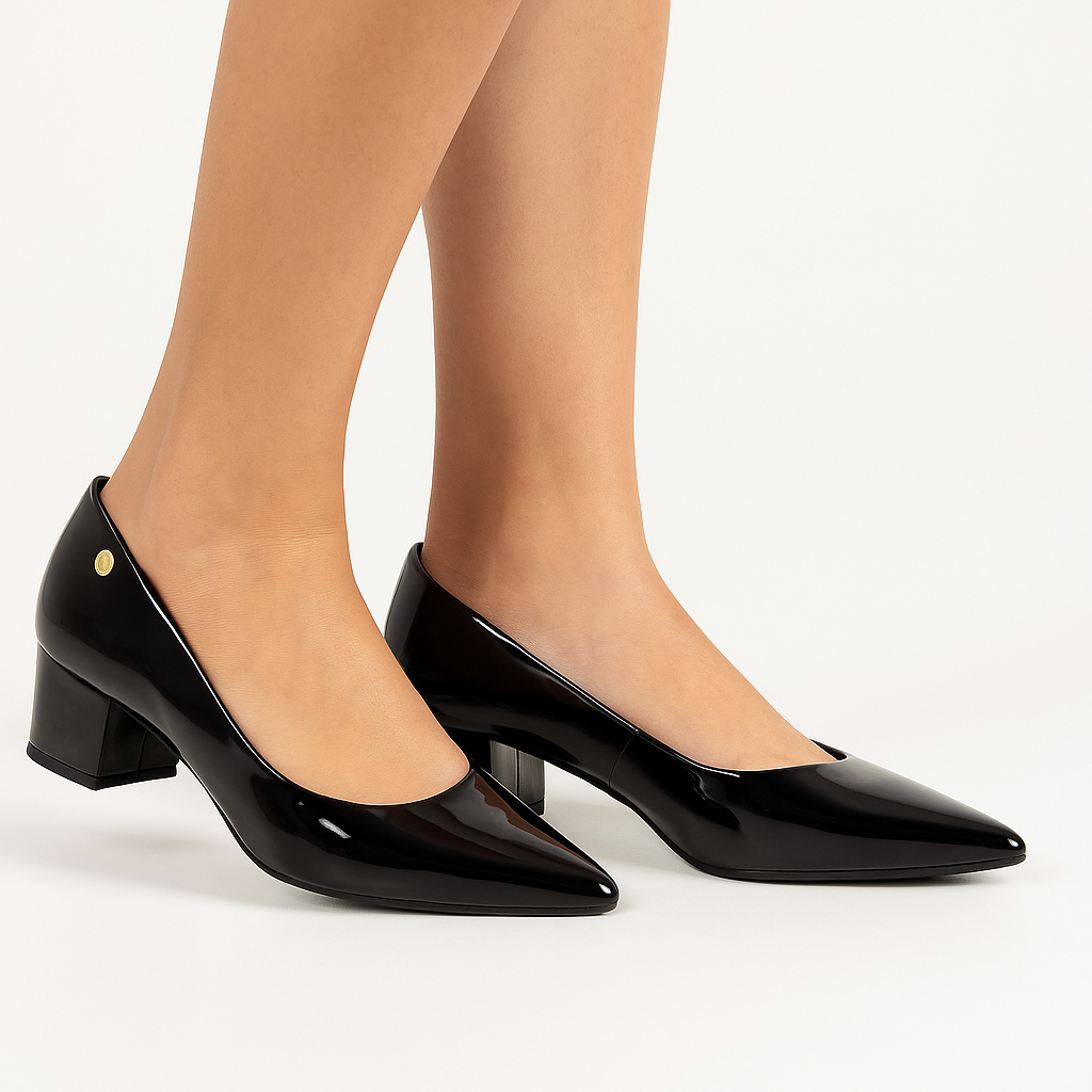 Sapato Scarpin Feminino Vizzano Salto Grosso Baixo Original