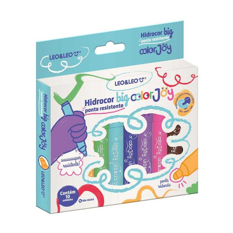 Canetinha Hidrocor Big Color Joy 10 Unidades LEO&LEO