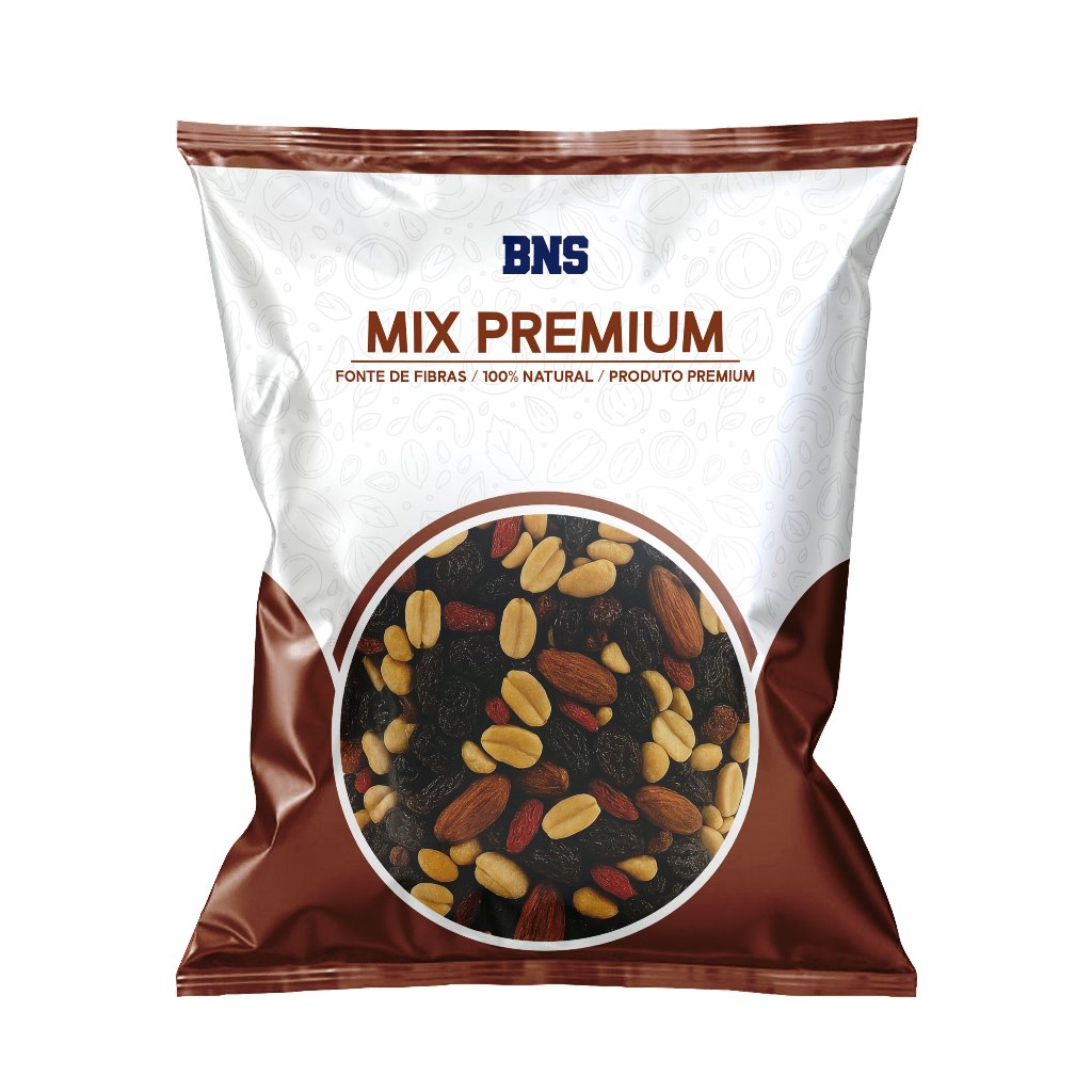 MIX PREMIUM NUTS 500G/1KG - Cast. de Caju/Cast. do Pará/Amêndoas/Nozes/Cranberry/Uva Passas/Amendoim