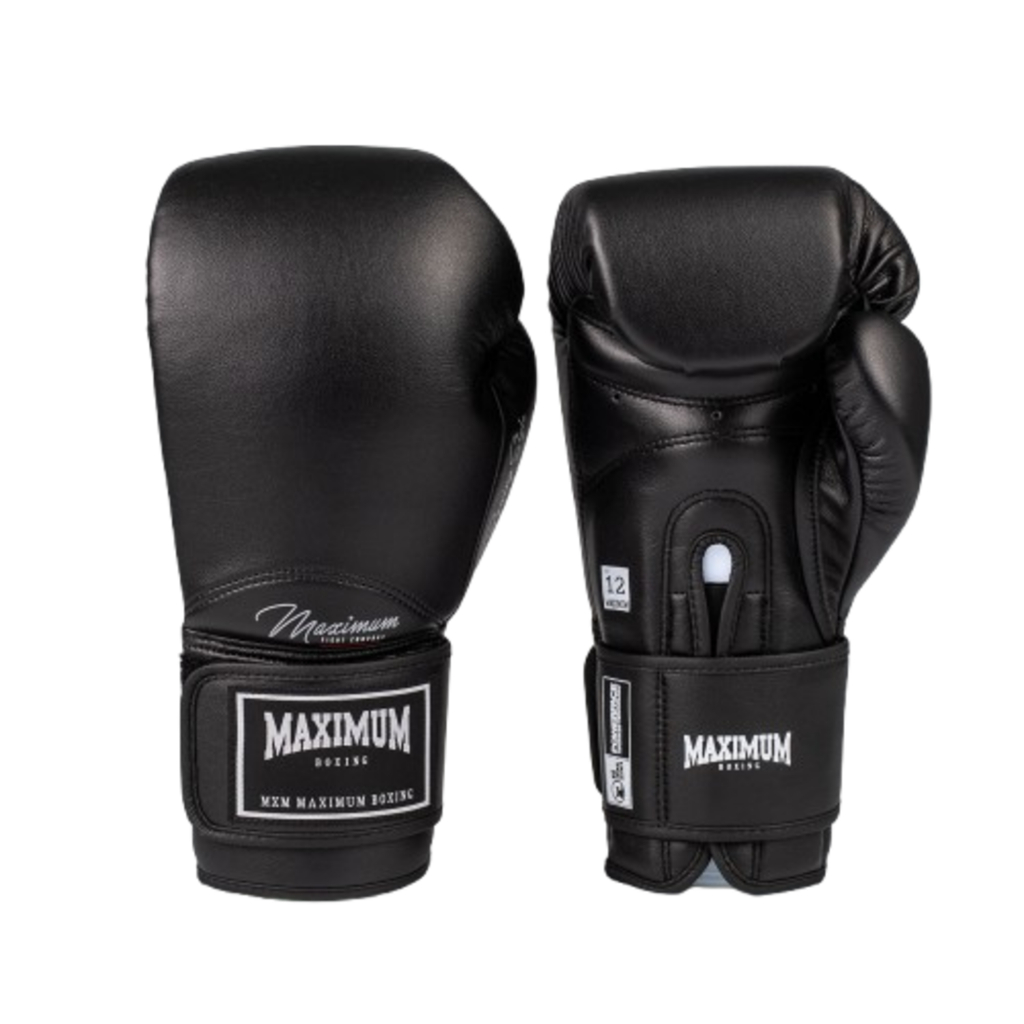 Luva Linha Iniciante para Muay Thai e Boxe Marca Maximum - Cor Classic Black