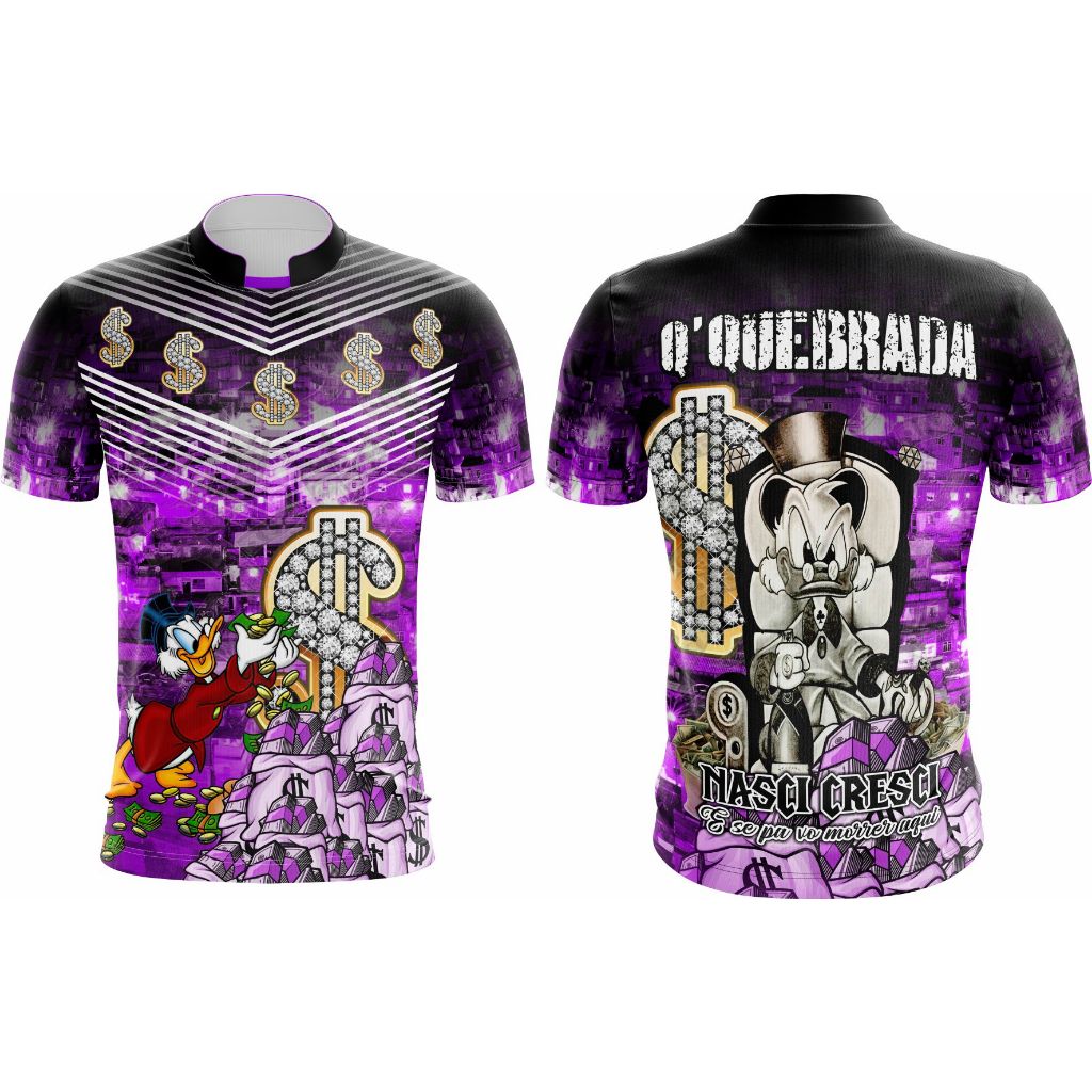 Camisa Camiseta Masculina Quebrada Tio Pratinhas Roxa