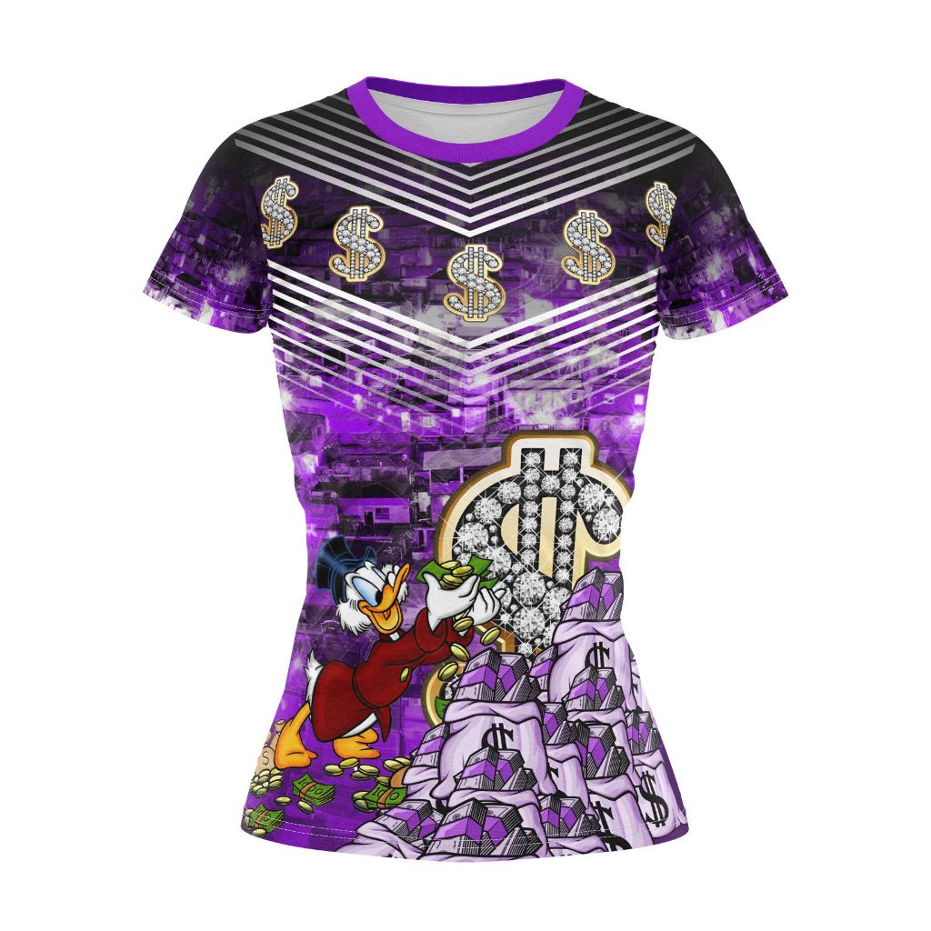 Camisa Camiseta Feminina Quebrada Tio Pratinhas Roxa