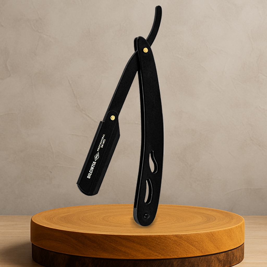 Navalhete Preto All Black Profissional Navalha para Barba Dilcintia
