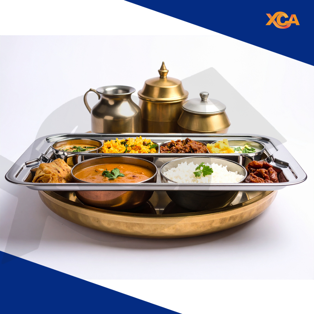 Bandeja Retangular Aço Inox Rasa Restaurante Buffet Travessa Servir Café Chá 30cm Multiuso
