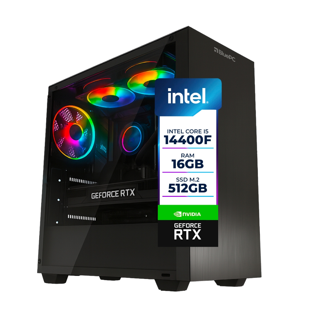 PC Gamer AURA BluePC - Intel i5 14400F, B760, RTX 5070 12GB, 16GB, SSD 512GB,750