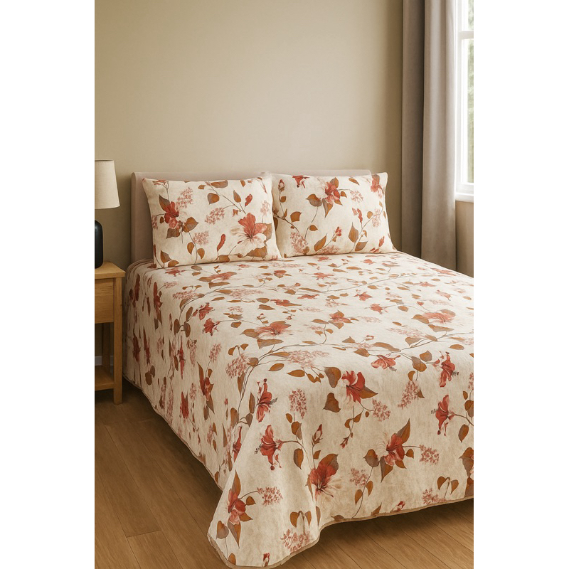 Lençol Casal Percal 400 FIOS 3 Peças Sem Elástico 2,20m x 2,50m Toque de Algodão | Macio e Não Amassa em Oferta na Shopee